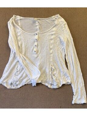 Hinge Long Sleeve Knit Top Size S Color Ivory Lace Nordstrom